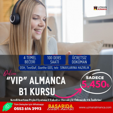 "VIP" ALMANCA B1 KURSU (%100 SINAVI GEÇME GARANTİSİ)